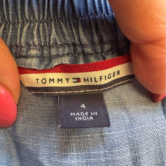 Tommy Hilfiger women’s denim off shoulder button down dress cotton sz 4 preloved - Picture 2 of 7